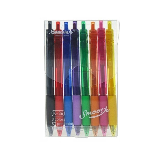  Clip Click Ball Point Pen – 0.5mm (Set of 8 Colors)
