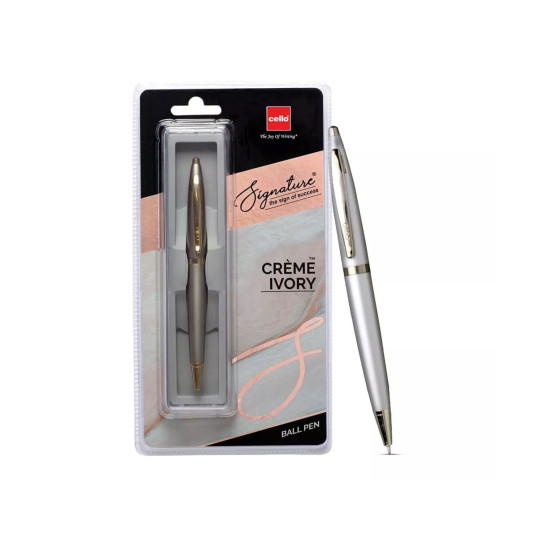 Cello signature Creme ivory ball pen