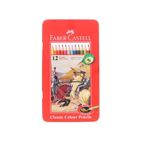 FABER-CASTELL 12 CLASSIC COLOR PENCILS in TIN BOX